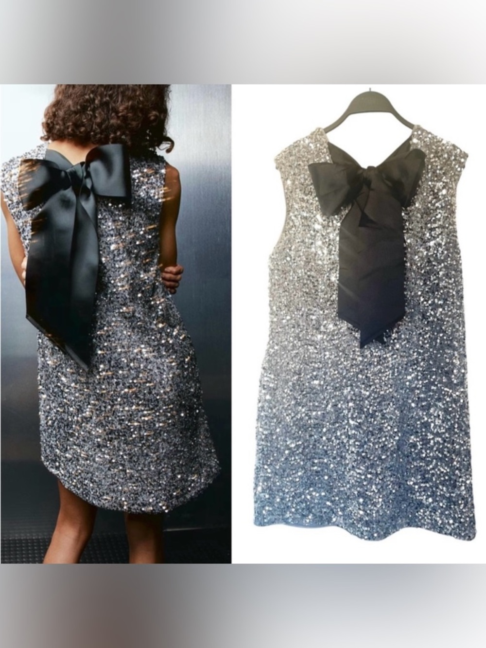 New H&M Sequin Tie-Back Sleeveless Mini Dress